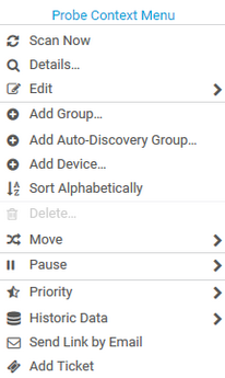 Probe Context Menu