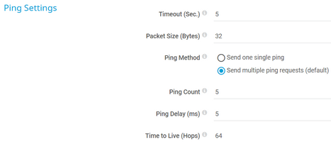 Ping Settings