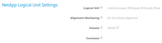 NetApp Logical Unit Settings